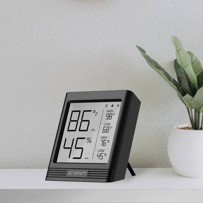 AC Infinity Cloudcom B1, Smart Thermo-Hygrometer With Data App, 12 Ft. Sensor Probe