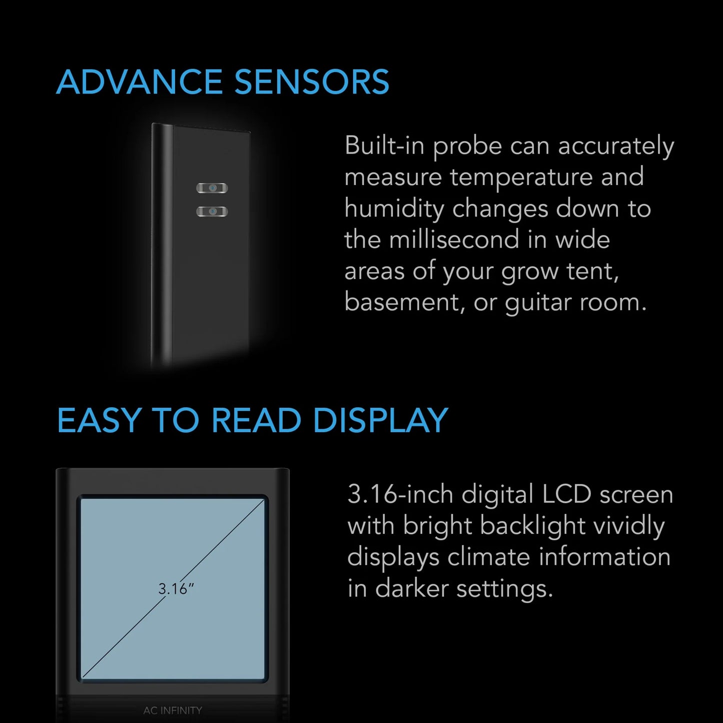 Cloudcom B2, Smart Thermo-Hygrometer With Data App, Integrated Sensor Probe