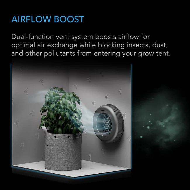 Grow Tent Duct Vent Attachment, 2 Pack, Light-Blocking & Dust-Resistant
